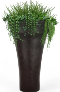 Casa Padrino Luxus Blumentopf Matt Schwarz Ø 126 x H. 197 cm