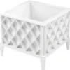 Casa Padrino Luxus Blumentopf Weiß 76 x 76 x H. 69 cm - Edler Aluminium Pflanzentopf - Balkon Terrassen Garten Deko Accessoires