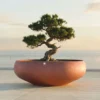 Casa Padrino Luxus Blumentopf Matt Orange Ø 94 cm - Garten & Terrassen Deko