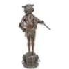 Casa Padrino Luxus Bronze Brunnen Pan mit Flöte Bronze / Braun 54 x 35 x H. 122 cm - Gartenbrunnen - Wasserspiel - Garten Deko