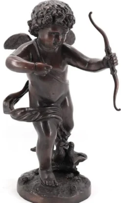 Casa Padrino Luxus Bronze Deko Skulptur Engel 46 x 45 x H. 70 cm - Große Bronze Deko Figur - Wohnzimmer Deko - Büro Deko - Deko Accessoires