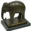 Casa Padrino Luxus Bronze Deko Skulptur Elefant Antik Bronze / Schwarz 20 x 10 x H. 19 cm - Bronze Figur mit Marmorsockel - Deko Figur - Schreibtisch Deko - Deko Accessoires