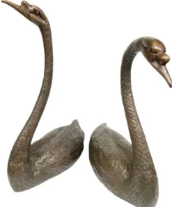 Casa Padrino Luxus Bronze Deko Skulpturen Schwäne Bronzefarben - Bronze Dekofiguren - Luxus Hotel & Restaurant Deko Accessoires