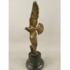 Casa Padrino Luxus Bronze Deko Skulptur Taube Bronze / Schwarz H. 39 cm