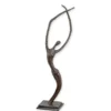 Casa Padrino Luxus Bronzefigur Moderne Tänzerin Bronze / Schwarz 48 x 59,5 x H. 175,4 cm - Große Bronze Skulptur mit Marmorsockel - Moderne Deko