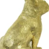Casa Padrino Luxus Bronzefigur Hund Bulldogge Gold 21 x 15 x H. 22 cm - Bronze Skulptur - Dekofigur - Luxus Deko Accessoires