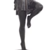 Casa Padrino Luxus Bronzefigur tanzende Dame Bronze / Dunkelbraun 22 x 11 x H. 51 cm - Dekofigur auf Holzsockel