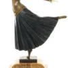 Casa Padrino Luxus Bronzefigur Tänzerin Mehrfarbig / Beige 26 x 9 x H. 46,9 cm - Dekofigur