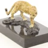 Casa Padrino Luxus Bronzefigur Jaguar Mehrfarbig / Schwarz 12,7 x 7,7 x H. 7,4 cm - Wohnzimmer Deko