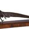 Casa Padrino Luxus Bronzefigur Fasan mit Holzsockel Bronze / Braun 85 x 17 x H. 35 cm - Wohnzimmer Deko