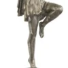 Casa Padrino Luxus Bronzefigur tanzende Dame Silber / Schwarz 22 x 11 x H. 51 cm - Dekofigur auf Holzsockel