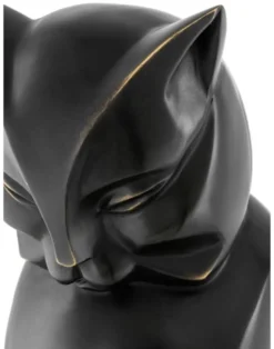 Casa Padrino Luxus Bronzefigur Katze 17,5 x 21 x H. 46 cm - Art Deco Figur