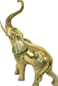 Casa Padrino Luxus Bronzefigur Elefant Gold 50 x 25 x H. 70 cm - Bronze Skulptur - Dekofigur - Deko Accessoires - Luxus Kollektion
