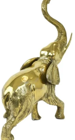 Casa Padrino Luxus Bronzefigur Elefant Gold 50 x 25 x H. 70 cm - Bronze Skulptur - Dekofigur - Deko Accessoires - Luxus Kollektion