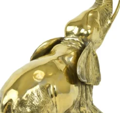 Casa Padrino Luxus Bronzefigur Elefant Gold 50 x 25 x H. 70 cm - Bronze Skulptur - Dekofigur - Deko Accessoires - Luxus Kollektion