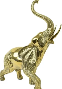 Casa Padrino Luxus Bronzefigur Elefant Gold 50 x 25 x H. 70 cm - Bronze Skulptur - Dekofigur - Deko Accessoires - Luxus Kollektion