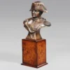 Casa Padrino Luxus Bronzefigur Napoleon auf Holzsockel - Bronze Figur Büste - Frankreich - Briefbeschwerer - 24 x 6 x 10 cm