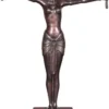 Casa Padrino Luxus Bronzefigur Lady Bronze / Braun 41 x 19 x H. 53 cm - Deko Figur auf Holzsockel
