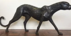 Casa Padrino Luxus Bronzefigur Gepard 140 x 20 x H. 58 cm - Luxus Qualität