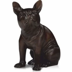 Casa Padrino Luxus Bronze Figur Hund Bulldogge 20 x 12 x H. 24 cm - Deko Skulptur