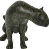 Casa Padrino Luxus Bronzefigur Gepard Schwarz / Grün 20 x 33 x H. 22 cm - Bronze Skulptur - Dekofigur - Luxus Deko Accessoires