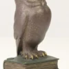 Casa Padrino Luxus Bronzefigur die weise Eule Mehrfarbig 11 x 9,5 x H. 22,5 cm - Dekofigur