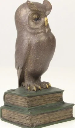 Casa Padrino Luxus Bronzefigur die weise Eule Mehrfarbig 11 x 9,5 x H. 22,5 cm - Dekofigur