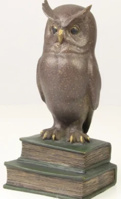 Casa Padrino Luxus Bronzefigur die weise Eule Mehrfarbig 11 x 9,5 x H. 22,5 cm - Dekofigur