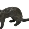 Casa Padrino Luxus Bronzefigur Hermelin Wiesel Bronze / Schwarz 45 x 10 x H. 20 cm - Elegante Dekofigur