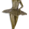 Casa Padrino Luxus Bronze Skulptur mit Marmorsockel Ballerina Bronze / Schwarz 22 x 20,4 x H. 66,5 cm - Bronzefigur - Dekofigur - Deko Accessoires