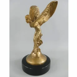 Casa Padrino Luxus Bronze Skulptur Frau mit Flügel H. 33 cm - Schreibtisch Deko