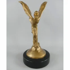 Casa Padrino Luxus Bronze Skulptur Frau mit Flügel H. 33 cm - Schreibtisch Deko