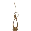Casa Padrino Luxus Bronze Skulptur Zwei Kraniche Abstrakt Bronze / Gold 32 x H. 166 cm - Große Bronzefigur - Moderne Deko Figur