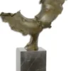 Casa Padrino Luxus Bronze Skulptur küssende Gesichter Bronze / Schwarz 37,8 x 12,8 x H. 45,9 cm - Bronzefigur mit Marmorsockel - Deko Accessoires