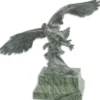 Casa Padrino Luxus Bronze Skulptur Fliegender Adler Grau / Grün 44,6 x 17,7 x H. 42,7 cm - Deko Bronzefigur