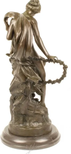 Casa Padrino Luxus Bronze Skulptur Das Band Der Liebe Bronze / Gold / Grau 30,5 x 24 x H. 54,8 cm - Dekofigur mit Marmorsockel