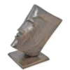 Casa Padrino Luxus Bronze Skulptur Gesicht im Buch Bronze / Gold / Braun 40 x 74 x H. 72 cm - Moderne Bronzefigur - Große Deko Figur