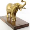 Casa Padrino Luxus Bronze Skulptur Elefant Gold / Braun 47 x 24 x H. 35,3 cm - Bronzefigur - Dekofigur - Deko Accessoires - Luxus Kollektion