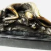 Casa Padrino Luxus Bronze Skulptur schlafende Schönheit Bronze / Gold / Schwarz 21,5 cm - Dekofigur mit Marmorsockel