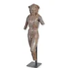 Casa Padrino Luxus Bronze Skulptur David Torso mit Hirtenhut Bronze / Ocker / Grün 49 x 40 x H. 134 cm - Bronzefigur auf Metallständer - Große Deko Figur