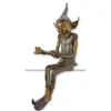 Casa Padrino Luxus Bronze Skulptur Lesender Kobold Bronze / Grün 35 x 55 x H. 110 cm - Große Bronzefigur - Deko Figur