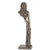 Casa Padrino Luxus Bronze Skulptur Langgestreckte Frauenfigur Bronze / Braun 28 x 22,5 x H. 100,5 cm - Große Bronzefigur - Moderne Deko Figur