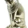 Casa Padrino Luxus Bronze Skulptur Ägyptische Katze Silber 23 x 16 x H. 47 cm - Versilberte Bronzefigur - Dekofigur - Wohnzimmer Deko