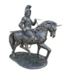 Casa Padrino Luxus Bronze Skulptur Ritter zu Pferd mit Lanze Bronze / Schwarz 150 x H. 145 cm - Riesige Bronzefigur - Mittelalter Deko - Große Gartenfigur