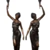 Casa Padrino Luxus Bronze Standleuchten Set - 2 Figurenleuchten Bronzeleuchten