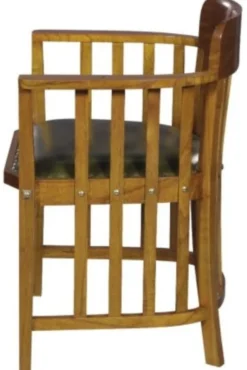 Casa Padrino Luxus Bürostuhl mit Armlehnen Hellbraun / Grün 63 x 52 x H. 80 cm - Büromöbel
