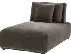 Casa Padrino Luxus Chaiselongue Grau / Schwarz 93 x 158 x H. 83 cm - Liegesessel mit Rückenlehne und 2 Kissen - Wohnzimmer Möbel