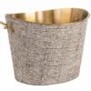 Casa Padrino Luxus Champagnerkühler Beige / Messing 37 cm - Luxus Weinkühler - Gastronomie Accessoires - Hotel Accessoires - Luxus Accessoires