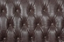 Casa Padrino Luxus Chesterfield Kunstleder Sofa Dunkelbraun / Naturfarben 140 x 85 x H. 85 cm - Wohnzimmer Sofa - Wohnzimmer Möbel - Chesterfield Möbel - Luxus Möbel - Luxus Einrichtung