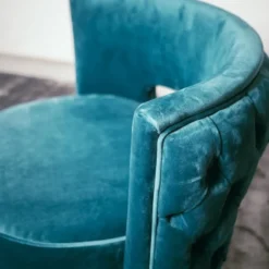 Casa Padrino Luxus Chesterfield Drehsessel Dunkelgrün 65 x 58 x H. 69 cm - Samt Sessel - Luxus Möbel